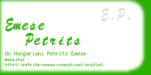 emese petrits business card